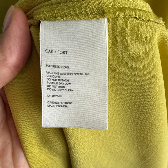 Oak + Fort Scoop Neck Citron Midi Dress - Picture 4 of 4